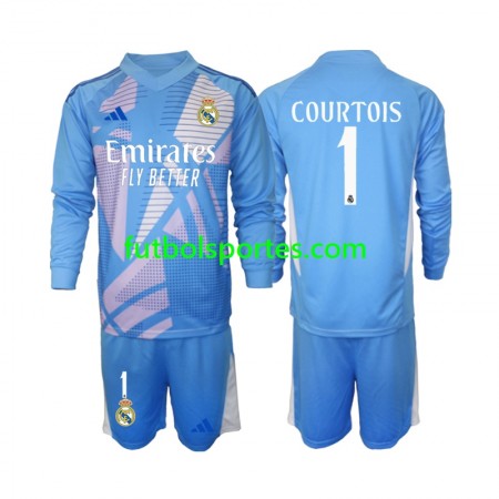 Camiseta Real Madrid Thibaut Courtois 1 Portero Niño Primera Equipación 2024/2025 Manga Larga